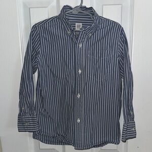 GAP Men's Navy Striped Button Down Shirt